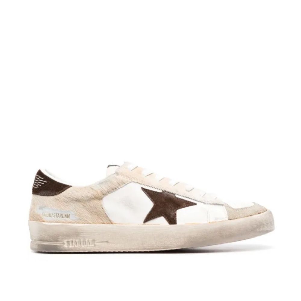 Golden Goose Stardan Leather and Pony Hair Low Top Sneakers NWB